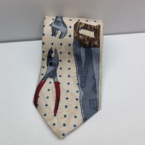 Vtg Home‎ Improvement Men's Tie Tool Print Tim Allen TV Show 55in Made In USA